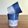 9th Anniversary Pottery Tumbler Blue Birthday Mug, thumbnail 4 of 8