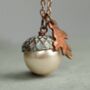 Verdigris Pearl Acorn Necklace, thumbnail 1 of 11