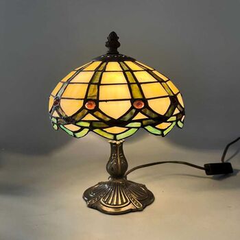 Floral Tiffany Table Lamp, Home Decor, Handmade Antique, 2 of 12