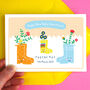Personalised New Baby Welly Boots Greeting Card, thumbnail 1 of 5