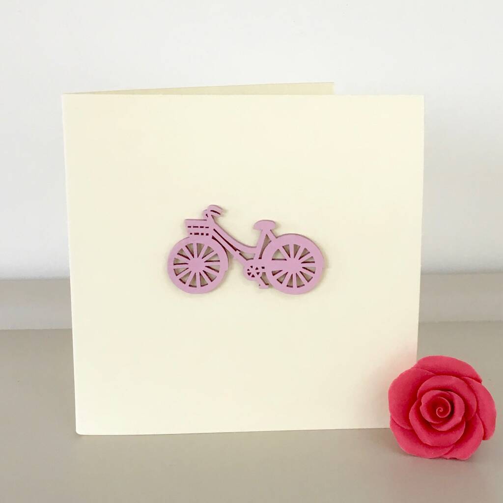Handmade Pink Bicycle Card, 1 of 2