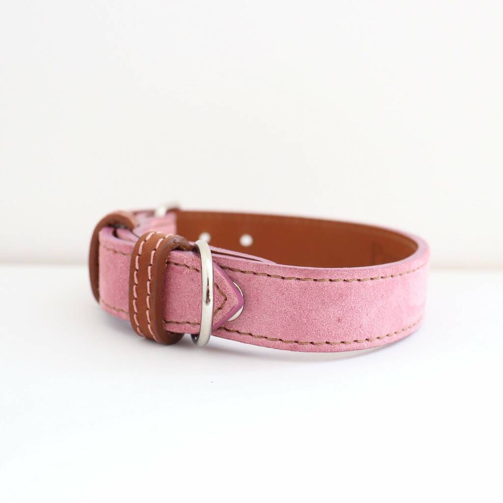 Pink Leather Dog Collar By Pugalier Of London | notonthehighstreet.com