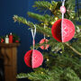Christmas Red Paper Bauble Kit Set Of Six, thumbnail 4 of 4
