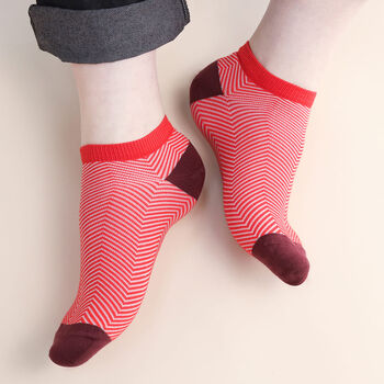 Lux Taylor And Retro Red Men's Trainer Socks Bundle, 2 of 4