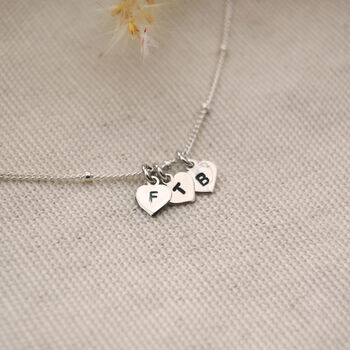 Heart Personalised Family Initials Charm Necklace In Silver, 4 of 8