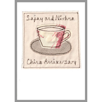 Personalised Tea Cup China 20th Anniversary Card, 8 of 12