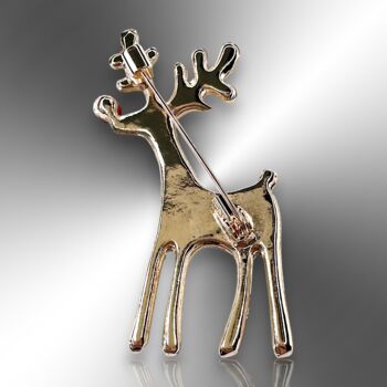 Reindeer Rhinestone Christmas Brooch Pin, 6 of 8