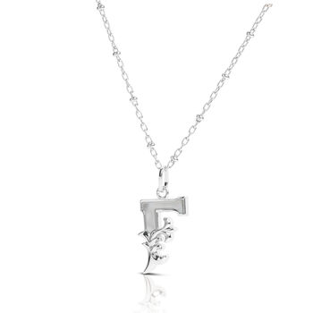 Solid Silver F Initial Necklace With Mother Of Pearl, 2 of 6