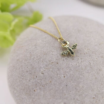 Mini Bee Necklace In 14ct Gold, 4 of 5
