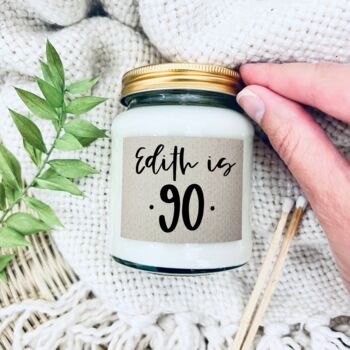 90th Birthday Personalised Scented Soy Candle, 3 of 6