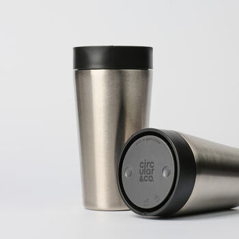 Circular And Co Travel Mug Made From Recycled Stainless Steel 12oz Uncoated Black, 8 of 8
