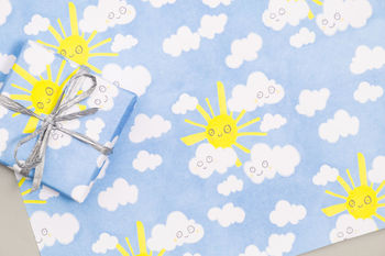 Happy Sunshine Gift Wrap Set Of Two Sheets, 2 of 2