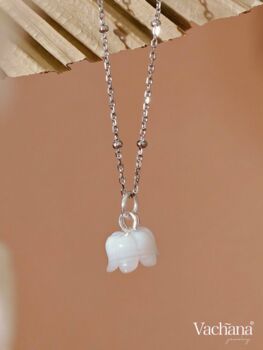 Vachana Shell Lily Sterling Silver Necklace, 2 of 10
