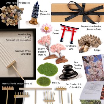 Customisable Zen Garden Kit. Japanese Sand Garden. Mindfulness Gifts, 3 of 12