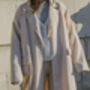 Baby Pink Single Button Top Collar Longline Coat, thumbnail 2 of 9