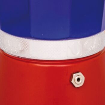 Italian Moka Pot Espresso Maker In Blue And Red, 4 of 4