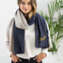 Personalised Navy To Stone Scarf, thumbnail 3 of 6