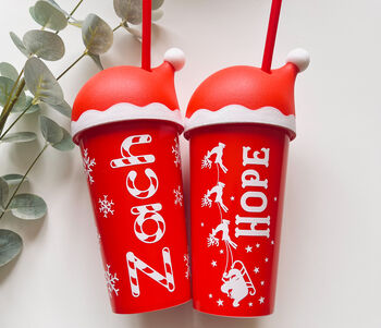 Personalised Santa Hat Cold Cups, 2 of 5