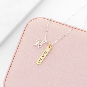 Personalised Tree Of Life Vertical Bar Necklace, 2 of 10