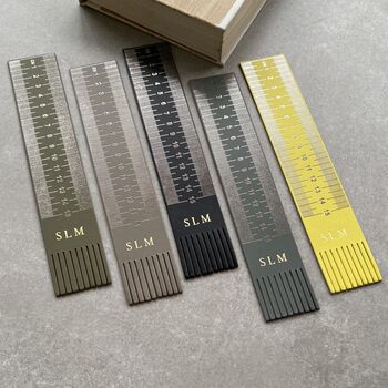 Personalised Recycled Leather Ruler Bookmark, 3 of 4