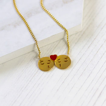 Kissing Emoji Valentine Necklace, 2 of 5