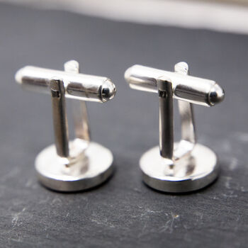 Sterling Silver Cremation Ashes Memorial Cufflinks, 6 of 8