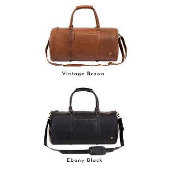 Personalised Leather Classic Duffle Weekend Bag, 5 of 12