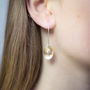 Rose Gold Colour Eco Long Oval And Pearl Earrings, thumbnail 1 of 3
