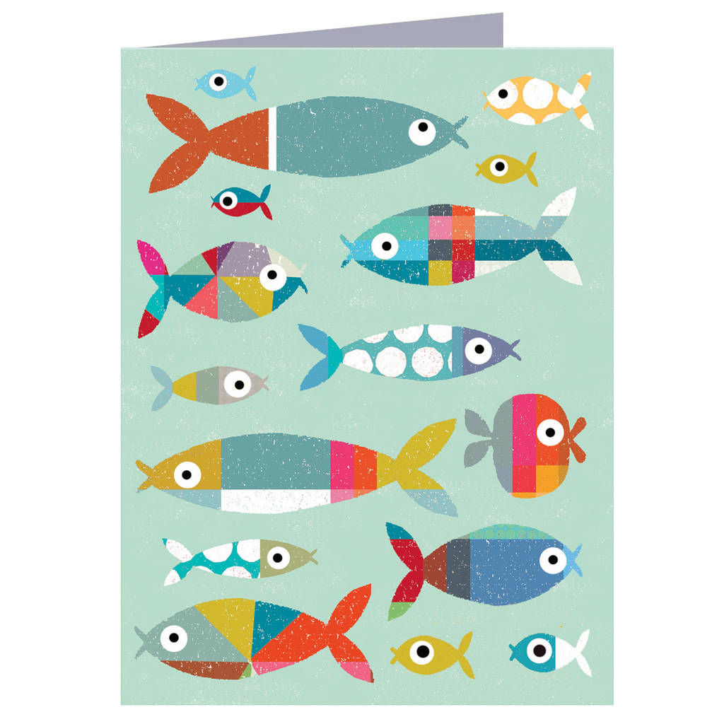 Fish Mini Greetings Card By Kali Stileman Publishing