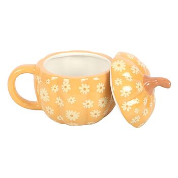 Groovy Floral Pumpkin Lidded Mug, 2 of 2