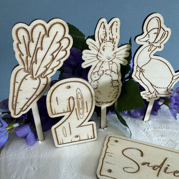 Personalised Bunny Rabbit And Duck Cake Toppers Set, 3 of 4
