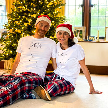 Personalised Zodiac His And Hers Christmas Pyjamas, 2 of 3