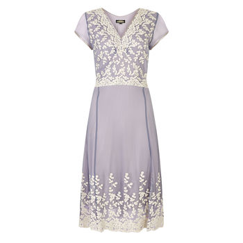 Embroidered 1940's Style Lace Tea Dress, 2 of 4