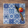 'Mixed Tiles' Worktop Protector Blue And White, thumbnail 6 of 12