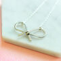 Rose/Gold Plated Sterling Silver Bow Pendant Necklace, thumbnail 4 of 6