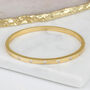 18ct Gold Plated Diamond Style Hinged Bracelet, thumbnail 2 of 3
