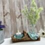 Molten Glass Mini Vase And Tealight Set On Teak Root Base, thumbnail 3 of 12