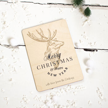 Personalised Christmas Card, Wooden Christmas Card, 4 of 9