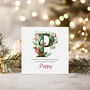 Christmas Monogram Card, thumbnail 1 of 4