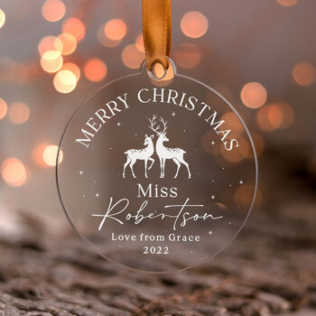 Personalised Teacher Merry Christmas Decoration Gift, 10 of 11