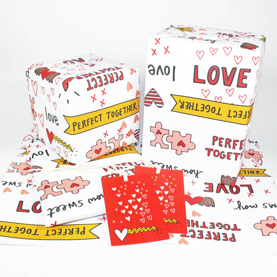 Perfect Together Romantic Wrapping Paper, 1 of 5