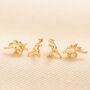 Chunky Dinosaur Stud Earrings In Gold Plating, thumbnail 1 of 4
