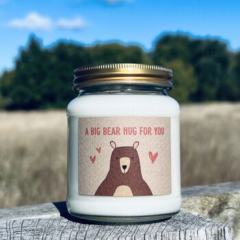 Cute Bear Hug Candle And Porcelain Keepsake, 8 of 10