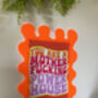 Neon Orange Wall Print Blobby Frame Free Print Included, thumbnail 6 of 10