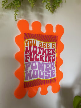 Neon Orange Wall Print Blobby Frame Free Print Included, 6 of 10