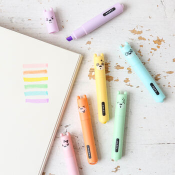 Mini Teddy Highlighters Pack Of Six, 4 of 5