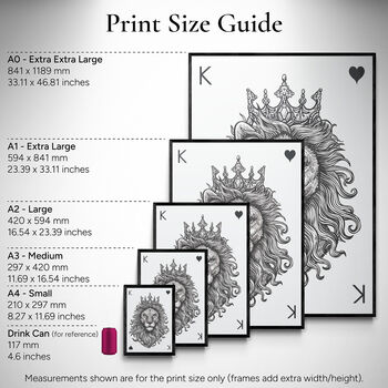 King Lion Playing Card Print Wall Art Print, 5 of 6