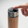 Insulated Bamboo Vacuum Flask With Thermometer, thumbnail 2 of 5