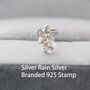 Sterling Silver Tiny Plumeria Flower Stud Earrings, thumbnail 6 of 12
