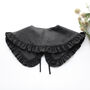 Black Cotton Detachable Collar With Frill, thumbnail 3 of 4